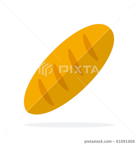 Loaf of bread vector flat material design isolated object on white background. 61091808