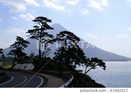 Kagoshima, a sightseeing spot with a view of Kaimondake, the scenery of Sedaira Park 61092017