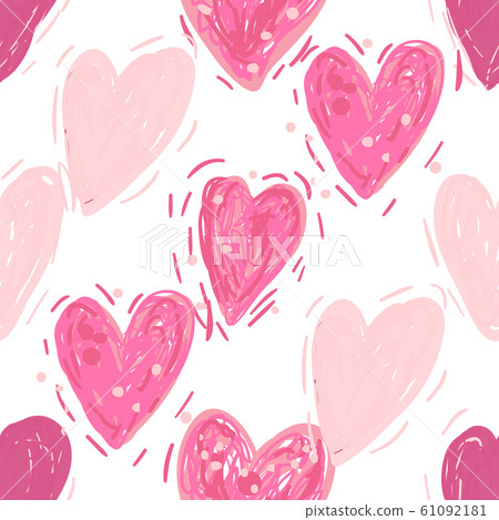 Seamless pattern with hearts. Valentines day background 61092181