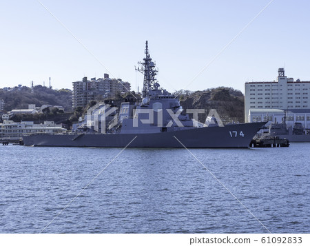 Missile escort ship “Kirishima” anchored at Yokosuka Port Missile escort ship “Kirishima” anchored at Yokosuka Port 61092833