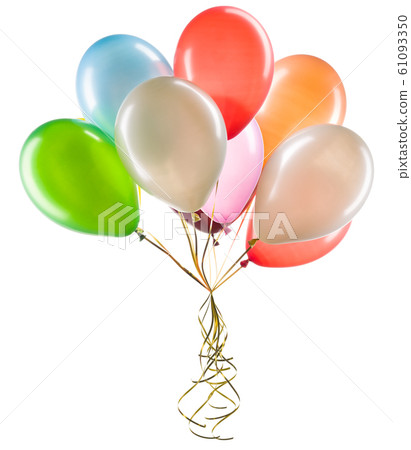 Set of multicolored helium balloons. Element of decorations for party. Set of multicolored helium balloons. Element of decorations for party. 61093350