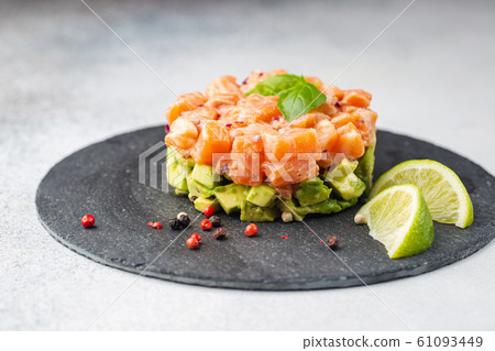 Salmon salad, tartare 61093449