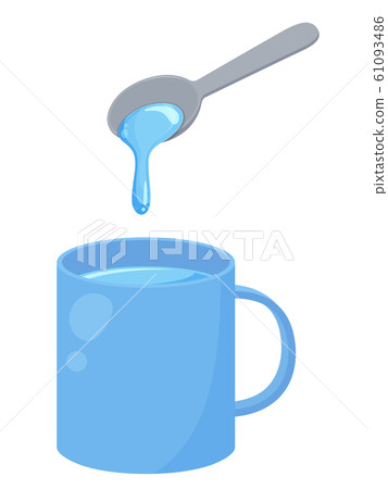 加厚的水和杯子_湯匙的插圖 加厚的水和杯子_湯匙的插圖 61093486