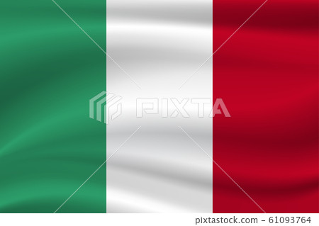 Italy flag on cloth with soft waves background. Italy flag on cloth with soft waves background. 61093764