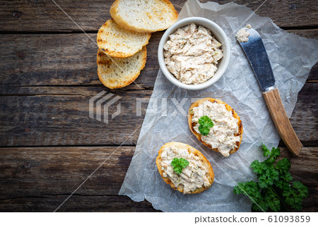 Sandwiches with salmon pate Sandwiches with salmon pate 61093859