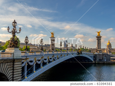 Alexandre III Bridge in Paris in Sunny Weather Alexandre III Bridge in Paris in Sunny Weather 61094381