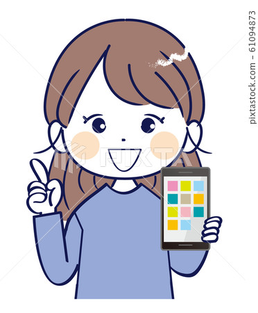 Woman, smartphone, explaining Woman, smartphone, explaining 61094873