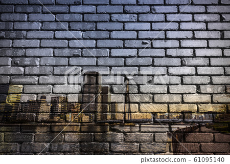 High-rise apartments in the early morning, brick style 61095140