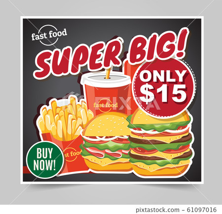 Fast food hamburger, Fast food meals banners tasty Fast food hamburger, Fast food meals banners tasty 61097016