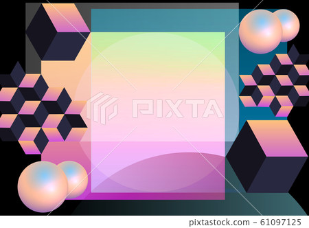 Abstract Colorful geometric background. 3d shapes composition. Place for advertisement, announcement. illustration Abstract Colorful geometric background. 3d shapes composition. Place for advertisement, announcement. illustration 61097125