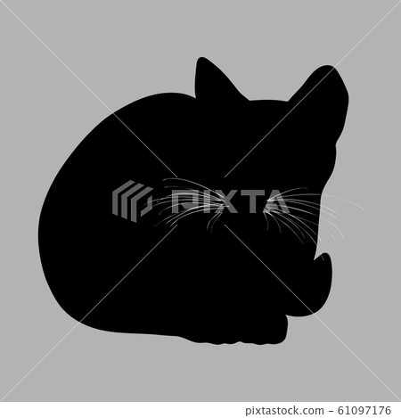 Cat silhouette. Vector illustration. Black cat on Cat silhouette. Vector illustration. Black cat on 61097176