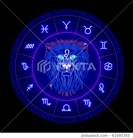 Leo zodiac sign horoscope symbol vector Stock Illustration