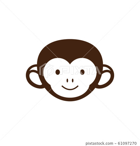 Cute monkey face, vector illustration logo design 61097270
