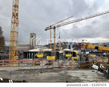 Construction site at Stuttgart main station for the Stuttgart21 railway project Construction site at Stuttgart main station for the Stuttgart21 railway project 61097474