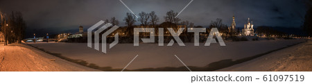 embankment of the Vologda River, in the evening, the city of Vologda 61097519