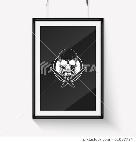 Hand drawn sketch skull with cooks hat 61097754