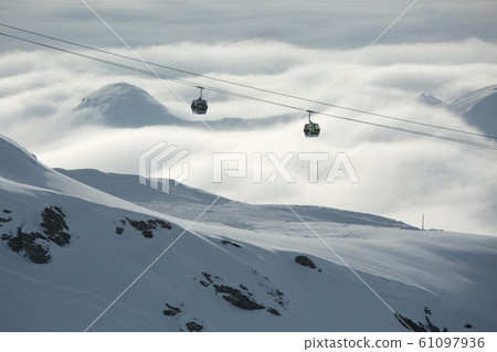 Ski resort winter landscape 61097936