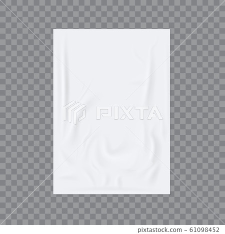 Wrinkled paper vector realistic template for poster or flyer glued to the wall. Wrinkled paper vector realistic template for poster or flyer glued to the wall. 61098452