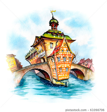 Watercolor sketch of Bamberg Watercolor sketch of Bamberg 61098706