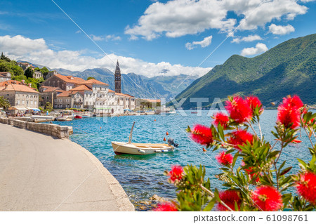 Historic town of Perast at Bay of Kotor in summer, Montenegro, Europe 61098761