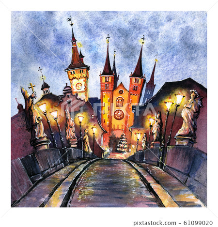 Watercolor sketch of Wurzburg Watercolor sketch of Wurzburg 61099020