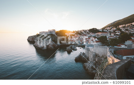 Old town of Dubrovnik at sunset, Dalmatia, Croatia Old town of Dubrovnik at sunset, Dalmatia, Croatia 61099101