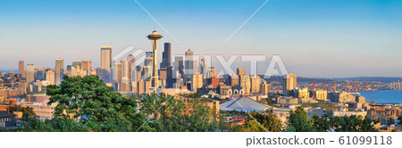 Seattle skyline panorama at sunset, Washington State, USA Seattle skyline panorama at sunset, Washington State, USA 61099118