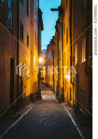 Stockholm's Gamla Stan old town district at night, Sweden, Scandinavia Stockholm's Gamla Stan old town district at night, Sweden, Scandinavia 61099681