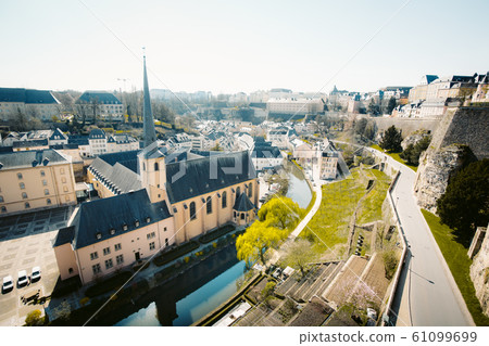 Old town of Luxembourg City with Alzette river in spring, Luxembourg Old town of Luxembourg City with Alzette river in spring, Luxembourg 61099699