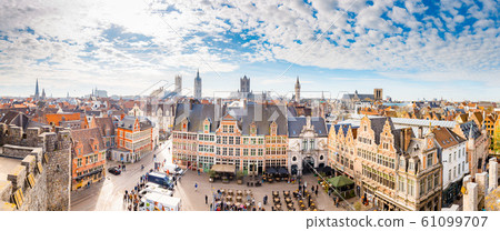 Aerial view of Ghent, Flanders, Belgium 61099707