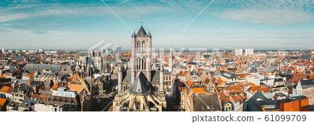 Aerial view of Ghent, Flanders, Belgium 61099709