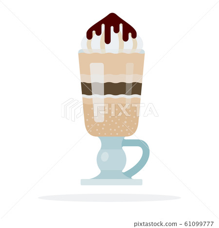 Frappuccino with chocolate sauce vector flat isolated Frappuccino with chocolate sauce vector flat isolated 61099777