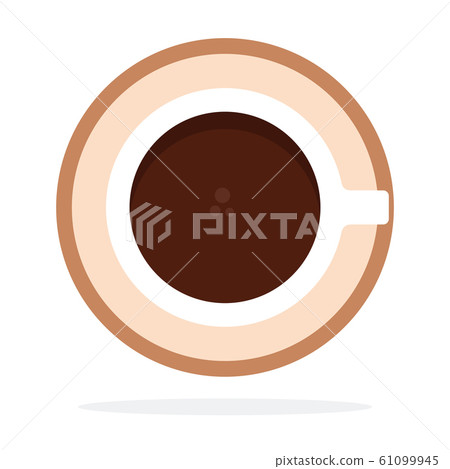 Black coffee in a cup top view vector flat isolated Black coffee in a cup top view vector flat isolated 61099945