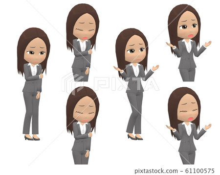 [Troubled A] Black woman suit straight oblique 61100575