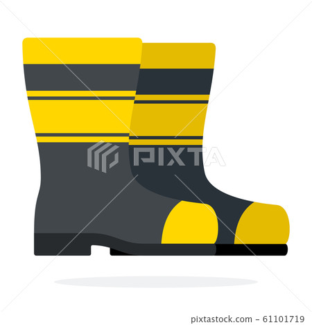 Rubber boots for firefighters flat isolated vector 61101719