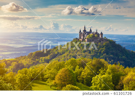 Hohenzollern Castle at sunset, Baden-Wurttemberg, Germany 61101726