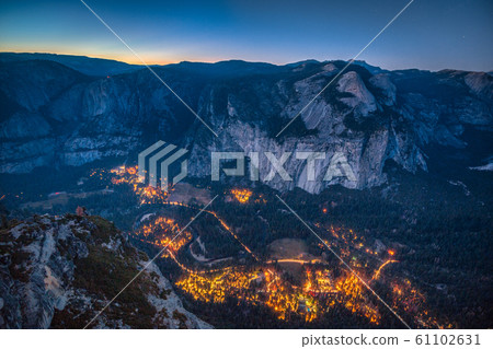 Yosemite Valley at night, California, USA Yosemite Valley at night, California, USA 61102631