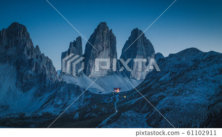 Tre Cime di Lavaredo mountain summits in the Dolomites, South Tyrol, Italy Tre Cime di Lavaredo mountain summits in the Dolomites, South Tyrol, Italy 61102911
