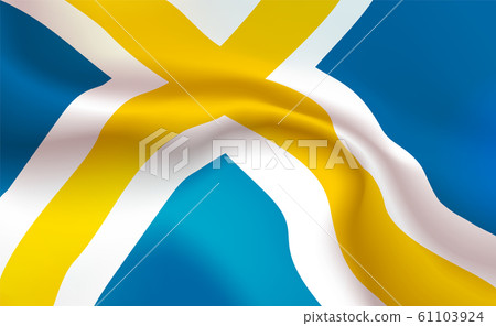 Background Swedish Flag in folds. Tricolour 61103924
