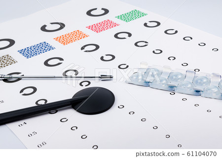 Visual acuity test table Landolt Visual acuity test table Landolt 61104070