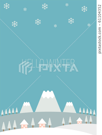 Winter frame snow scene snowflake - Stock Illustration [61104352] - PIXTA