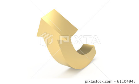 上升的箭頭銷售增加金白色背景CG 61104943