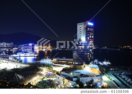 麗水夜市麗水市港口城市夜景 61108306