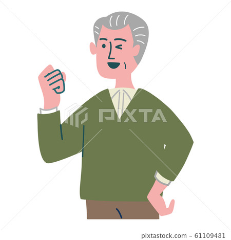 老人拿著爺爺的拳頭 老人拿著爺爺的拳頭 61109481