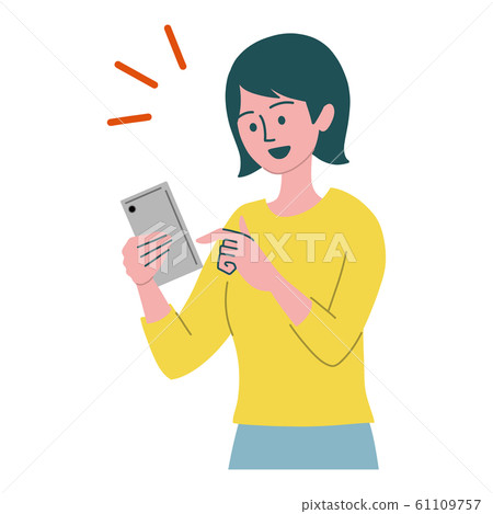 Smartphone Mobile Operation Woman Smartphone Mobile Operation Woman 61109757