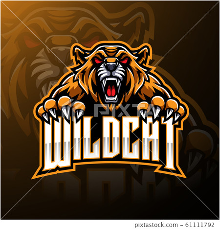 Angry wildcat face mascot logo design Angry wildcat face mascot logo design 61111792