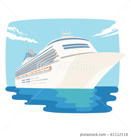 船的插圖。旅行在寬廣的世界的海的豪華遊輪。 船的插圖。旅行在寬廣的世界的海的豪華遊輪。 61112518