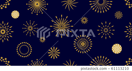 Seamless vector pattern with golden elements. 61113210