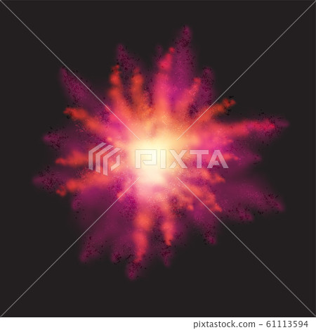 Realistic color dust for Holi festival on dark... - Stock Illustration  [61113594] - PIXTA