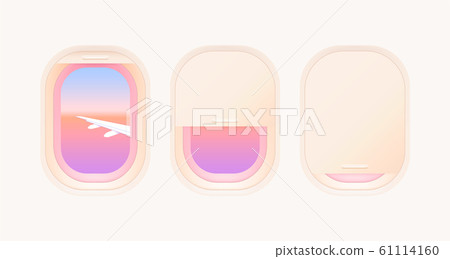 Set of aircraft windows. 61114160